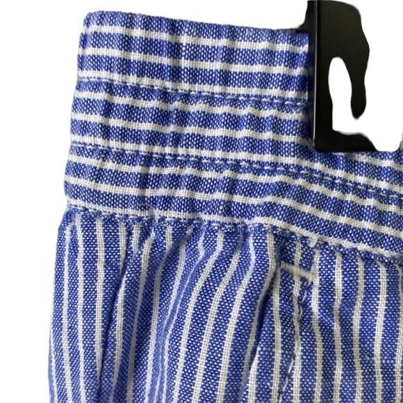 Talbots Easy Drawstring Stripe Pant Linen Cotton Coastal Loose Fit Comfy Airy - Picture 4 of 16